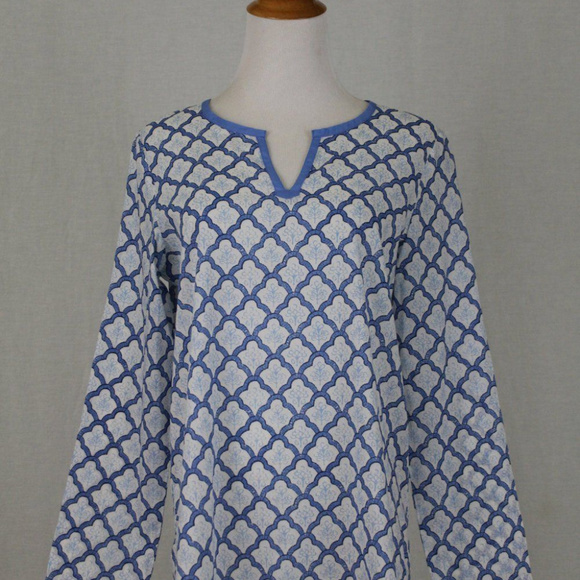 J. Jill Tops - J. Jill Woodblock Print Cotton  Long Sleeve Tunic